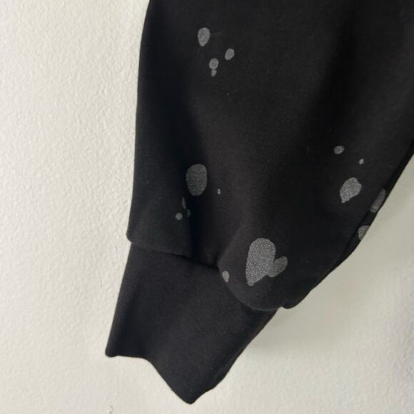 Time and Tru Women's Silver Splashed Black Crew Neck Sweatshirt S Small - Picture 3 of 7